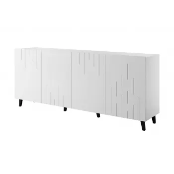 BARI Kommode 200x42x82 weiß matt