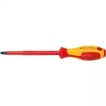 Knipex VDE Kreuzschlitz-Schraubendreher PH 1 Klingenlänge: 80 mm DIN EN 60900 (98 24 01)