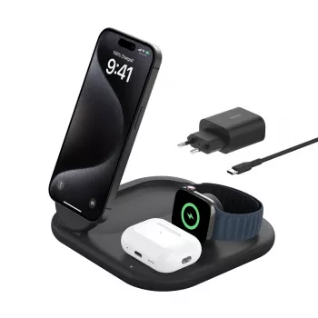 Belkin BoostCharge Ladegerät für Kopfhörer Kabelloses Schnellladen USB Typ-C Schwarz
