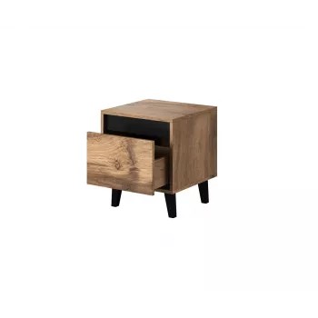 Nachttisch cama meble NORD, 2er-Set, 40×38×45 cm, Eiche Wotan/Anthrazit, 1 Schublade, 16 mm Rahmen