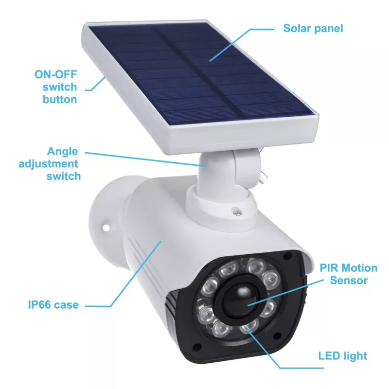 Überwachungskamera Solar-Dummy-Kamera mit LED-Licht SOL1800S CEE