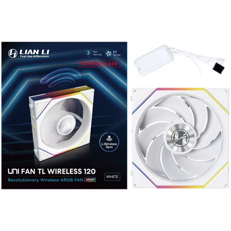 Fan Lian Li 12RTL1W1W 12 cm Weiß 2300 RPM Gleitlager