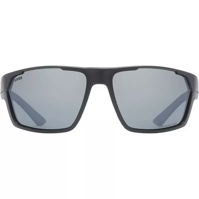 Polarisierte Sonnenbrille Uvex Sportstyle 233 P - Schwarz matt/Litemirror Silber
