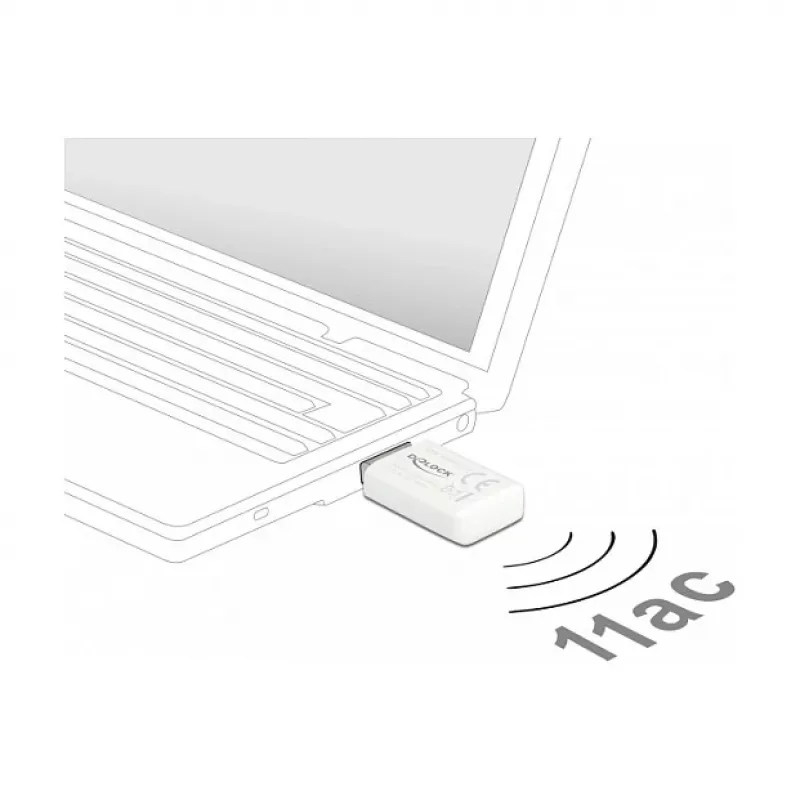 WLAN Netzwerkkarte DeLOCK 12770 USB 5000 Mbit/s Kabellos Weiß