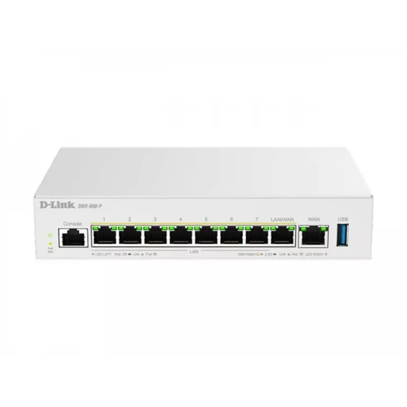 D-Link DBR-600-P/B Business PoE Router, Ethernet WAN, 2,5 Gigabit Ethernet, Weiß