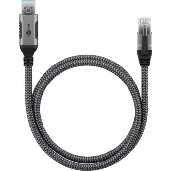 Goobay 70693 USB-A auf RJ45 Ethernet CAT 6 Kabel für stabile kabelgebundene Internetverbindung mit Router/Modem/Netzwerk-Switch/Ersatz für USB auf RJ45 Adapter / 1