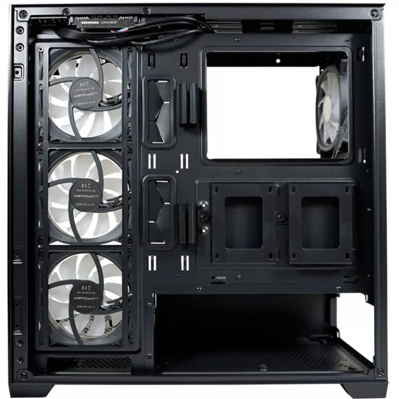 LC-Power Gehäuse MidiTower 715B schwarz USB3.2/Audio o.Netzteil SEAMLESS_X (LC-715B-ON)