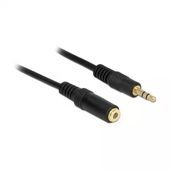 Audiokabel 3,5 mm M-F DeLOCK 83762 0,5 m Schwarz