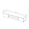 Cama TV-Ständer VIVA 180 weiß/weiß glänzend + schwarz