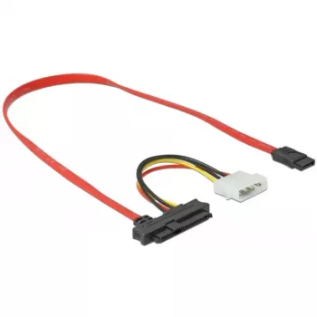 Delock - SATA-/SAS-Kabel - SAS 12Gbit/s - Interne Stromversorgung, 4-polig, Intern SAS, 29-polig (SFF-8482) auf SATA (W) - 50 cm