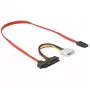 Delock - SATA-/SAS-Kabel - SAS 12Gbit/s - Interne Stromversorgung, 4-polig, Intern SAS, 29-polig (SFF-8482) auf SATA (W) - 50 cm