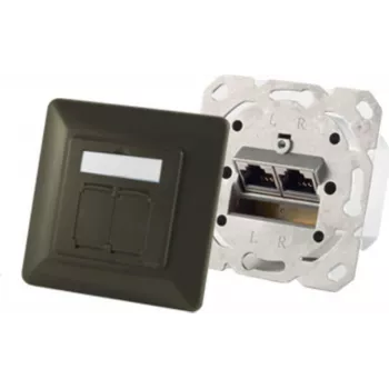 Steckdose ShiverPeaks S/CONN 74280-A — 2×RJ-45, Cat6a, 500 MHz, Metallgehäuse, anthrazit