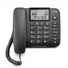 Analoges Telefon Gigaset DL380 mit Anruferkennung, kabelgebundener Hörer, schwarz
