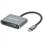 Manhattan USB-C Dock/Hub, Anschlüsse (x4): HDMI, USB-A, USB-C und VGA, mit Power Delivery (PD) 87W – externes USB-C-Ladegerät erforderlich (nicht im Lieferumfang). USB-betrieben (kein externes Netzteil erforderlich), wenn PD nicht verwendet wird, Aluminium