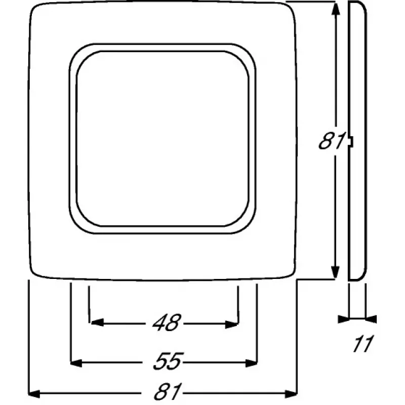 Abdeckrahmen / Schalterabdeckung Busch-Jaeger 1725-0-1494 — Weiß, schraubenlos, 81×81 mm, 11 mm dick