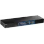 TRENDnet 24-Port Gigabit Switch, TEG-S25, 24 x Gigabit RJ-45 Ports, 48 Gbit/s Switching-Kapazität, Lüfterloses Design, Metallgehäuse, internes Netzteil