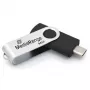 USB-Flash-Laufwerk MediaRange MR1953 64 GB USB Type-C 3.2 Gen 1 (3.1 Gen 1) Swivel, Schwarz/Silber