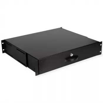 19-Zoll ROLINE 2U abschließbare Rack-Montage-Schublade, ABS-Kunststoff, 2 HE