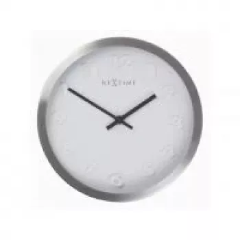 NeXtime Wanduhr 2991ar Paniki Number, Ø34 cm, Weiß