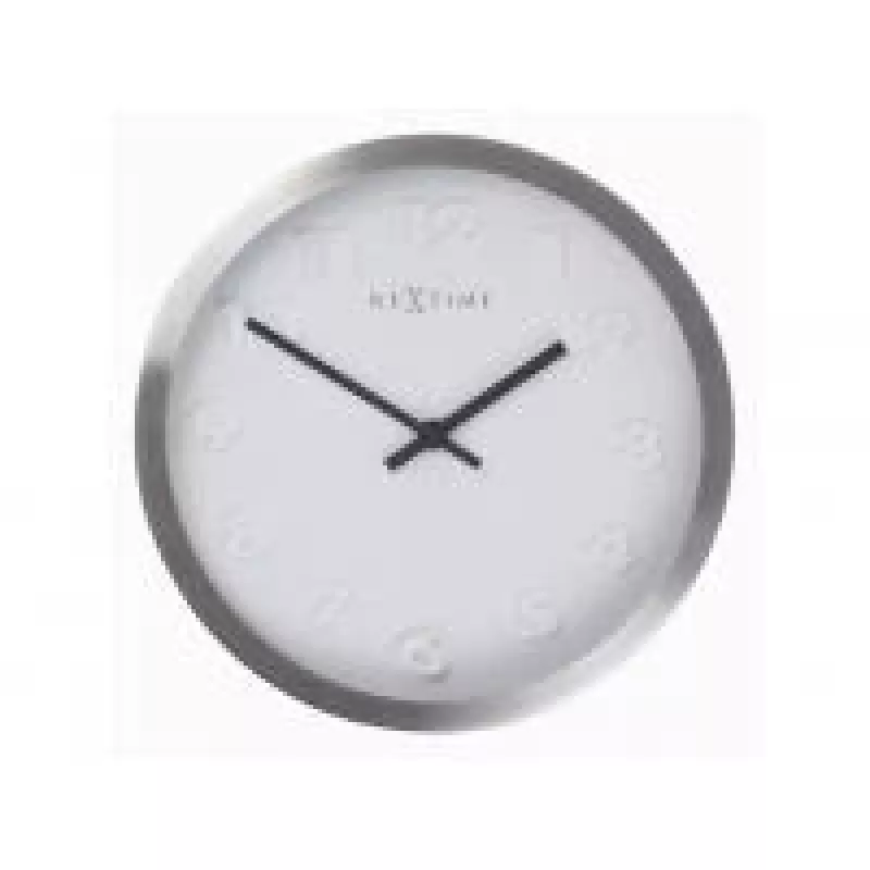 NeXtime Wanduhr 2991ar Paniki Number, Ø34 cm, Weiß