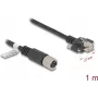 Netzwerkkabel DeLOCK M12-Kabel X-codiert 8-polig Buchse auf RJ45-Stecker Cat.6A 1 m schwarz