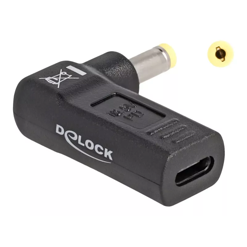 DeLOCK Adapter USB Type-C Buchse auf HP 4,8 x 1,7 mm Stecker 90° abgewinkelt
