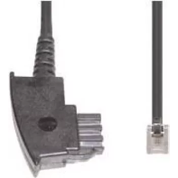 Telefonkabel e+p T 36/3 3 m Transparent Schwarz