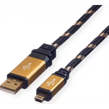 ROLINE GOLD USB 2.0 Kabel, Typ A - 5-Pin Mini 0,8m (11.02.8821)