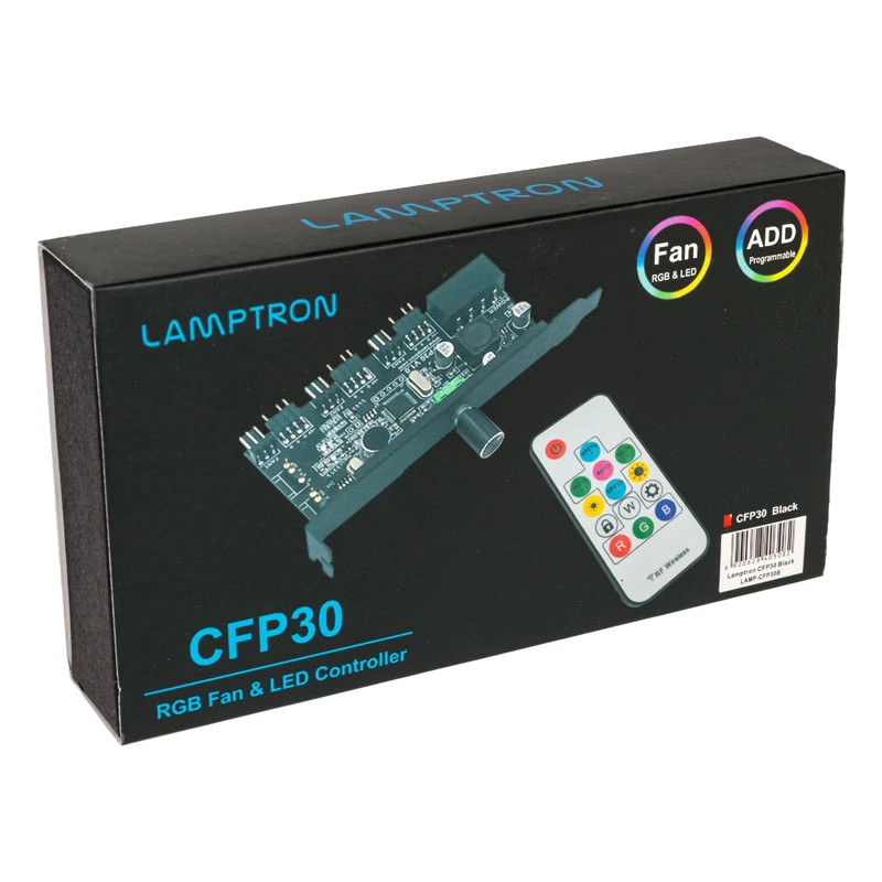 PCI-Slot-Lüfter- und RGB-LED-Controller Lamptron CFP30, schwarz