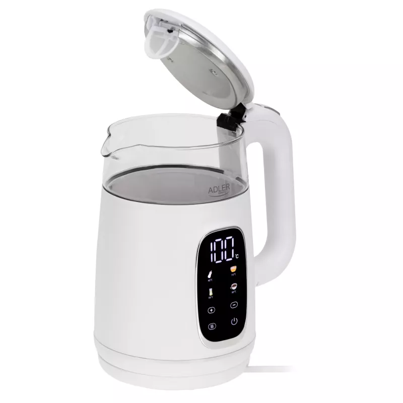ADLER AD 1305 elektrischer Wasserkocher weiß/silber