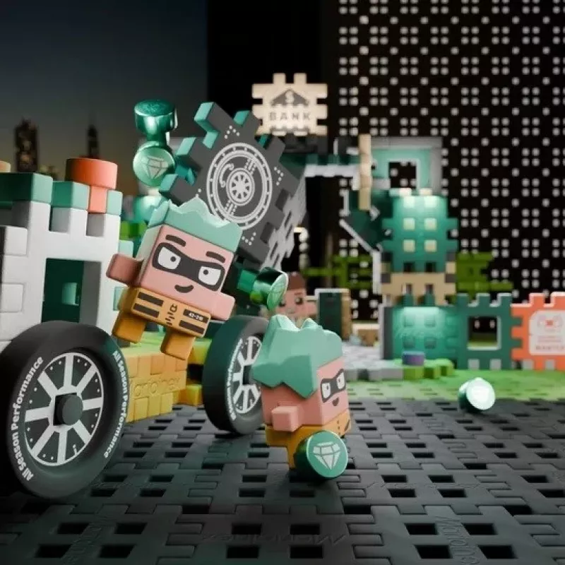 MARIOINEX Mini Waffle City Bankraub Bausteine, 148 Teile