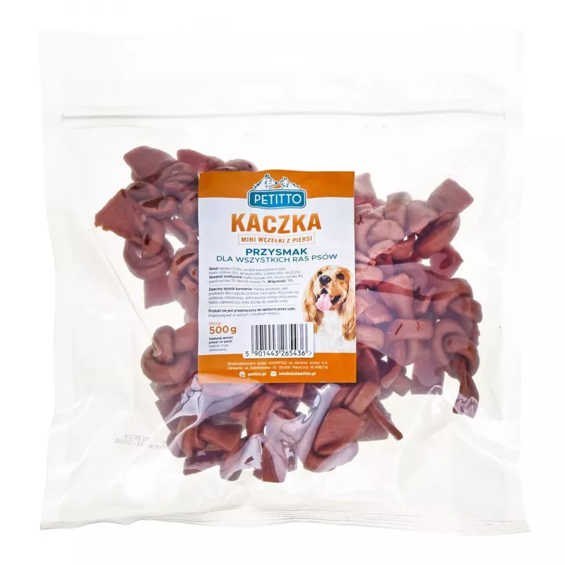 PETITTO Entenbrust Mini-Knoten - Hundeleckerli - 500 g