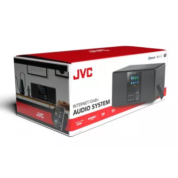 Internetradio JVC RA-E981B — Wi‑Fi- & Bluetooth-Streaming, DAB+, UKW, 2x5W, 40 Senderspeicher, USB, AUX, LCD-Display