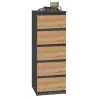 Kommode Top e Shop W5 ANT/ART, 5 Schubladen, Anthrazit/Eiche, Spanplatte