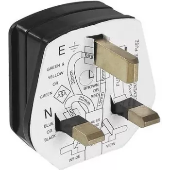 Elektrischer Netzstecker Bachmann 910.176, 3-polig, 250 V AC, 13 A, schwarzes Kunststoffgehäuse