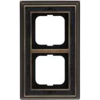 Busch Jaeger Rahmen 2-fach Messing antik anthrazit Dekor 1722-843 (1754-0-4669)