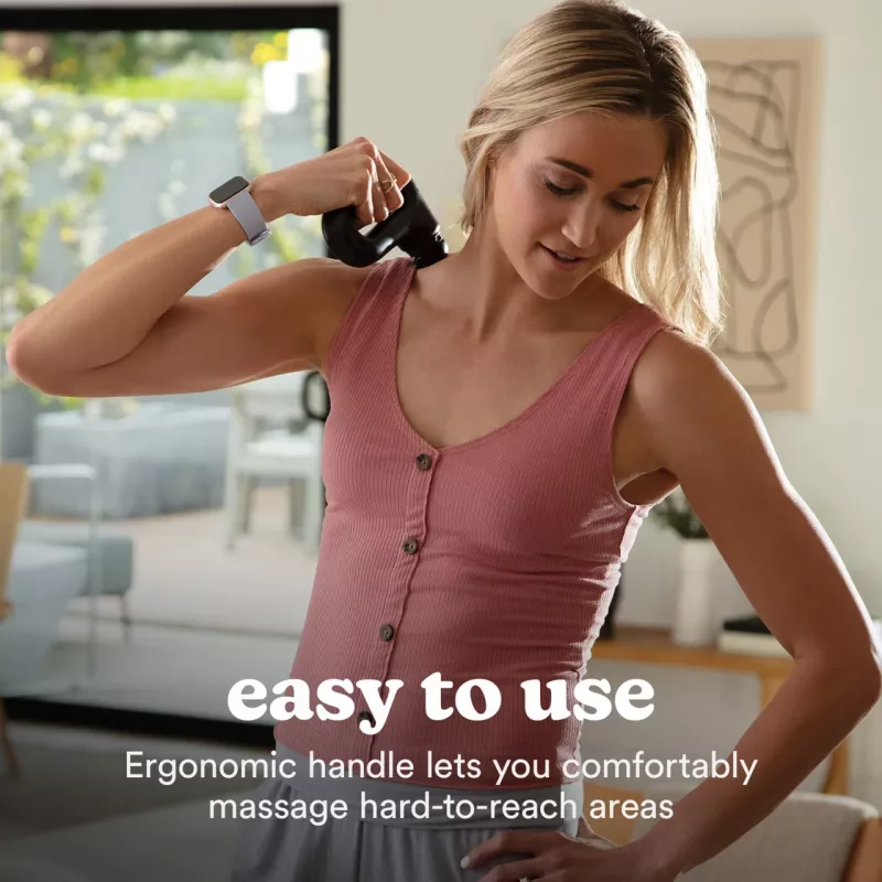 Tragbare Vibrations-Massagepistole HoMedics HHP-120BK – kompakter wiederaufladbarer Perkussionsmassagegerät