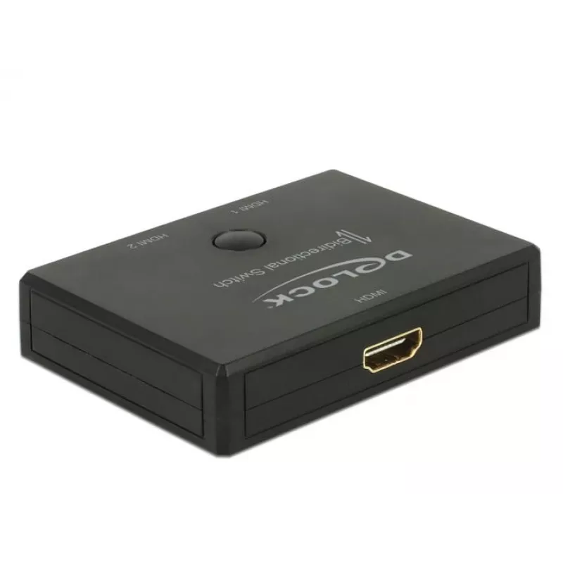 DeLock HDMI 2 - 1 Switch bidirektional 4K 60 Hz - Video/Audio-Switch - 2 x HDMI - Desktop