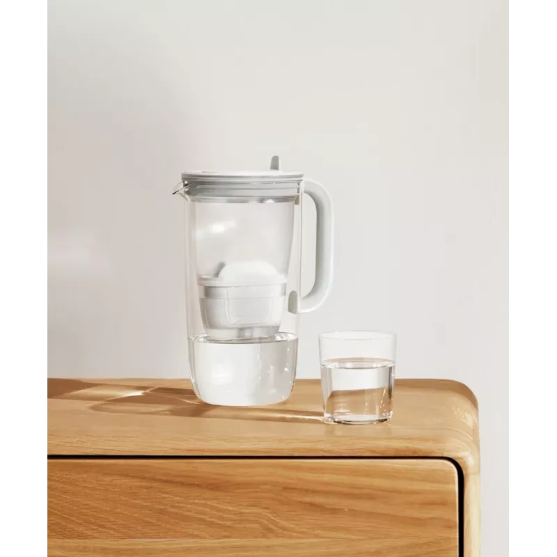 Wasserfilter-Karaffe BRITA Glass+1 Maxtra Pro grau, 2,4 L Gesamt / 1,5 L gefiltert, Maxtra Pro PP Filter