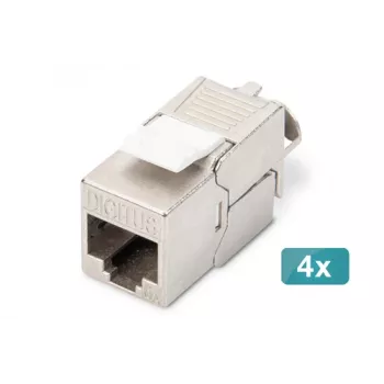 Digitus CAT 6A Keystone Module geschirmt werkzeuglos Modul 4 Stück