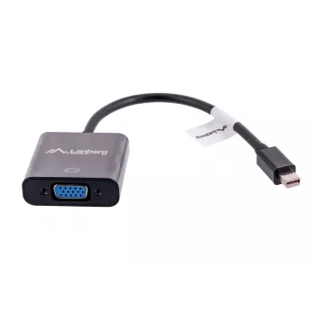 VGA (D-Sub) auf Mini DisplayPort Adapterkabel LANBERG AD-0006-BK, 0,2 m, DisplayPort 1.2, 1920×1200@60Hz, MiniDP-Buchse, schwarz