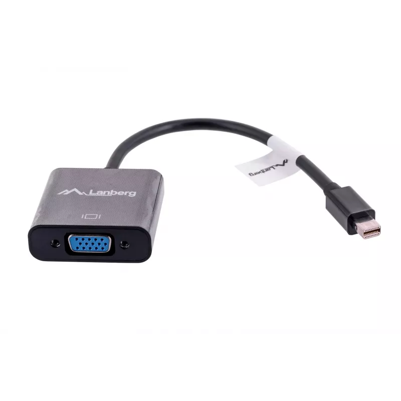 VGA (D-Sub) auf Mini DisplayPort Adapterkabel LANBERG AD-0006-BK, 0,2 m, DisplayPort 1.2, 1920×1200@60Hz, MiniDP-Buchse, schwarz