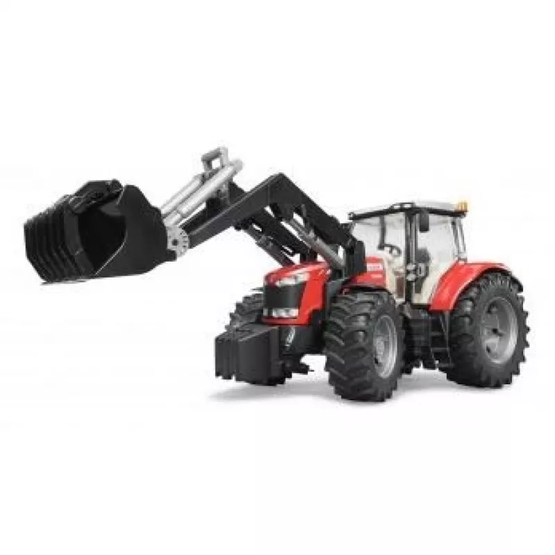 Spielzeugtraktor BRUDER Massey Ferguson 7624 mit Frontlader, rot, für Kinder ab 3 Jahren