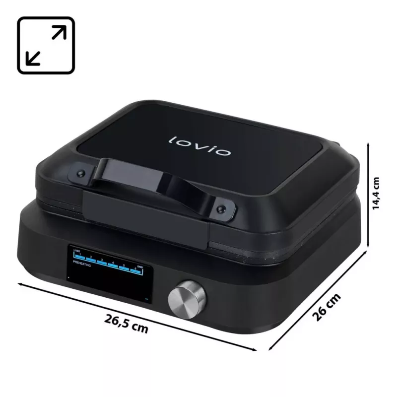Lovio LVWF002BK Waffeleisen 1500W Schwarz
