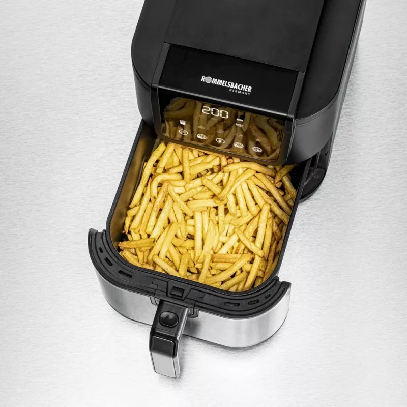 Heißluftfritteuse Rommelsbacher FRH 1500 — 5 L, 1500 W, Edelstahl/Schwarz