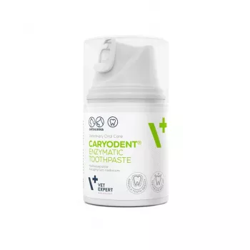 Zahnpasta für Hunde VETEXPERT Caryodent Enzymatic 50 ml — tierärztliche Mundpflege, 50 g, zuckerfrei, glutenfrei