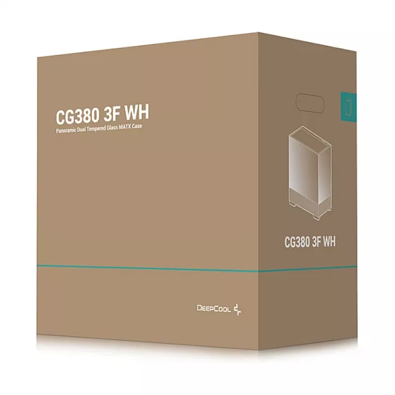 PC Midi Tower Gehäuse DeepCool CG380 3F WH — Weiß, 235×437×451 mm, unterstützt 2,5 Zoll/3,5 Zoll, Netzteil unten, 3x 120 mm Lüfter vorinstalliert