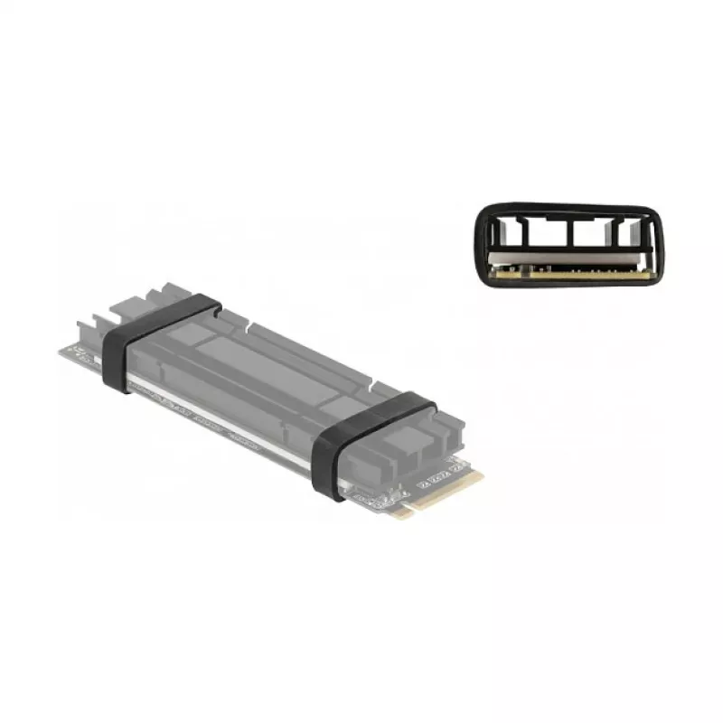 Solid-State-Laufwerk (SSD) DeLOCK Gummiring zur Montage von M.2 SSD und Kühlkörper schwarz 10er-Pack