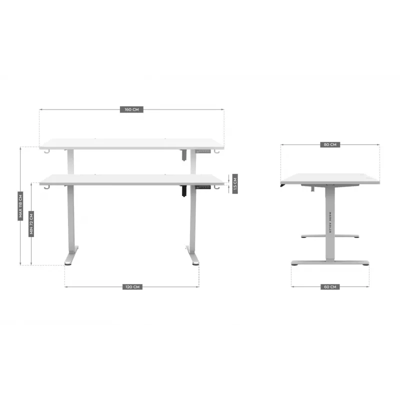 Elektrischer Schreibtisch MA-Leader 7.6 Weiß