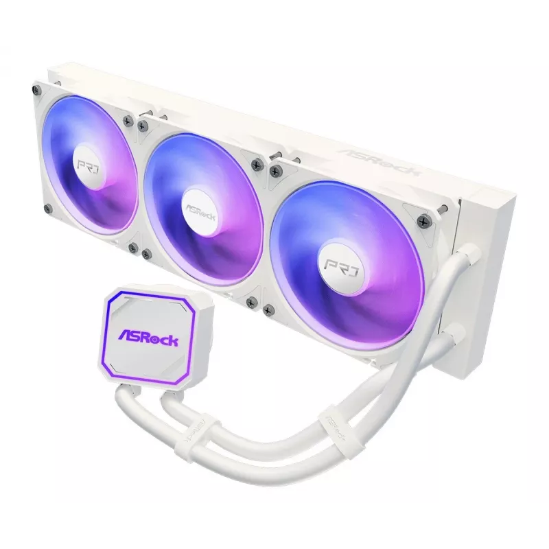 CPU-Kühler ASROCK Pro 360 ARGB White – 360mm AIO-Flüssigkeitskühler, ARGB-Beleuchtung, weißes Finish
